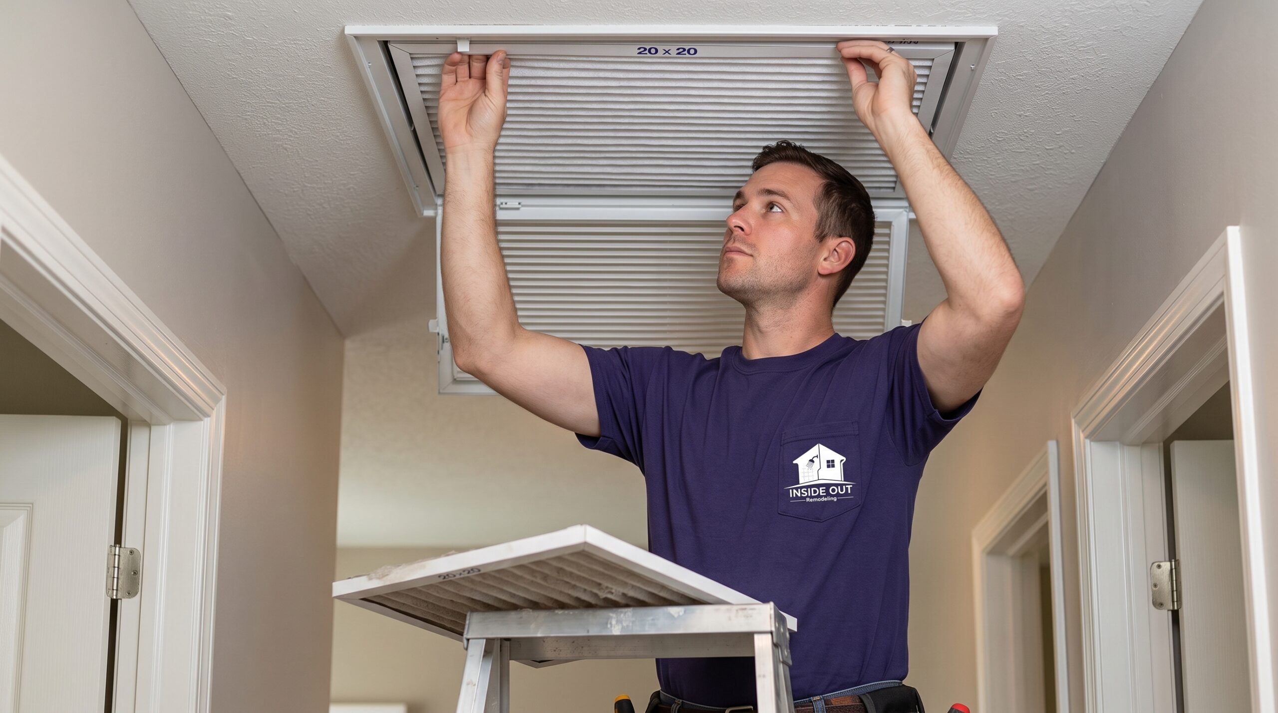 Air Filter replacement for better Indoor Air Quality by Inside Out Remodeling.