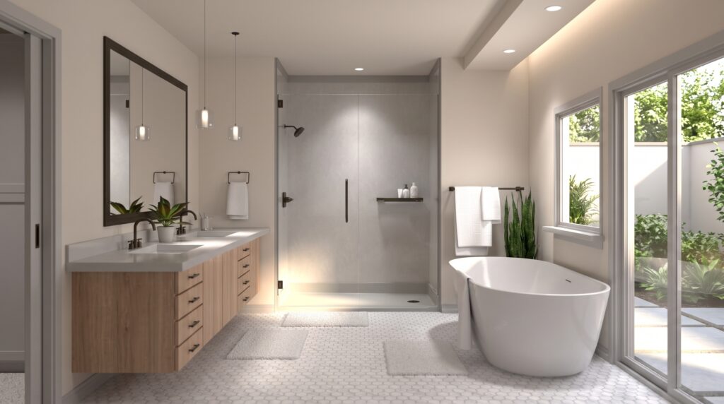 Beautiful Shower Remodel by Inside Out Remodeling in Albuquerque New Mexico