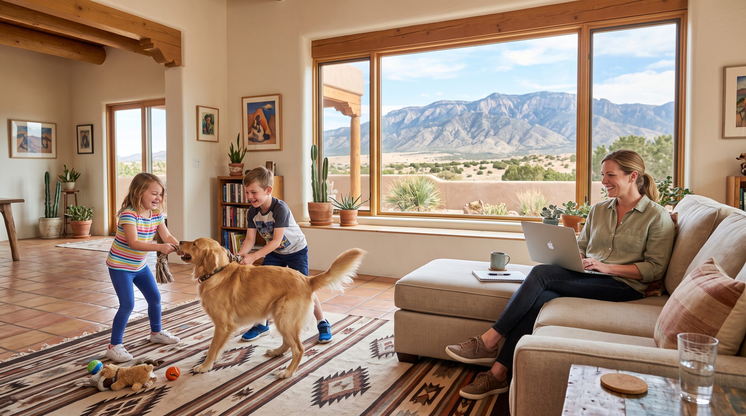 Family enjoying superior indoor air quality thanks to Inside Out Remodeling in Albuquerque, New Mexico.